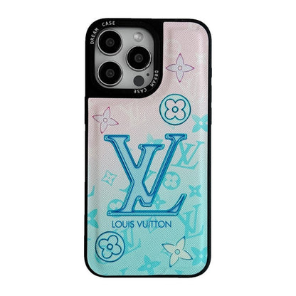 Luksus blåt læder iPhone etui