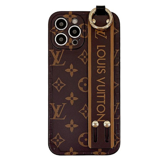 Custodia per iPhone di lusso con cinturino marrone