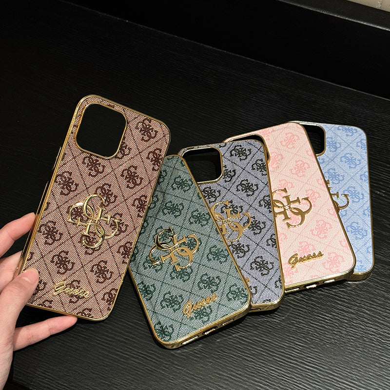 Gue Gold Logo Læder iPhone etui