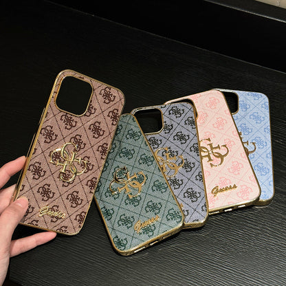 Gue Gold Logo Læder iPhone etui