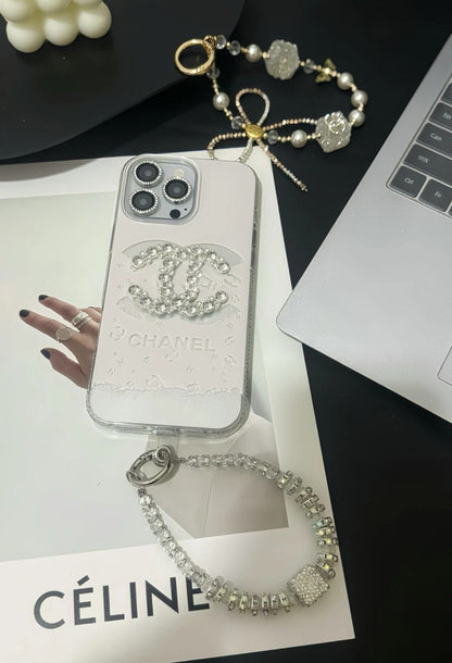 Elegant luksus krystal iPhone etui med armbåndsrem