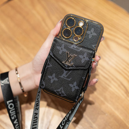 Custodia classica per iPhone con porta carte di lusso