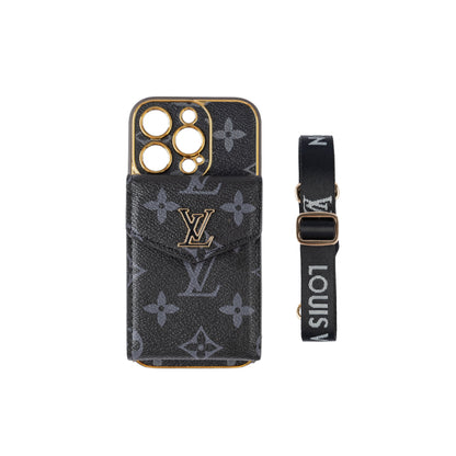 Custodia classica per iPhone con porta carte di lusso