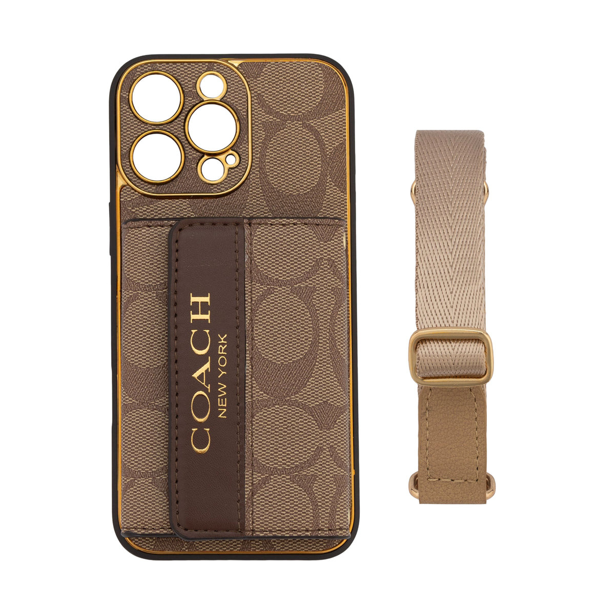Luxury Advanced Leather iPhone Case with Card Holder & Strap-G