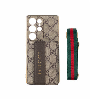 Custodia Samsung in pelle premium con porta carte & Cinturino da polso
