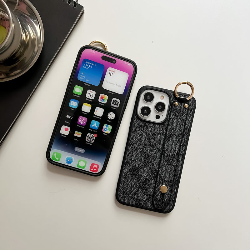 Klasický kryt na iPhone s držákem, černý – SW240330