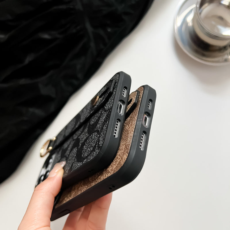 Klasický kryt na iPhone s držákem, černý – SW240330