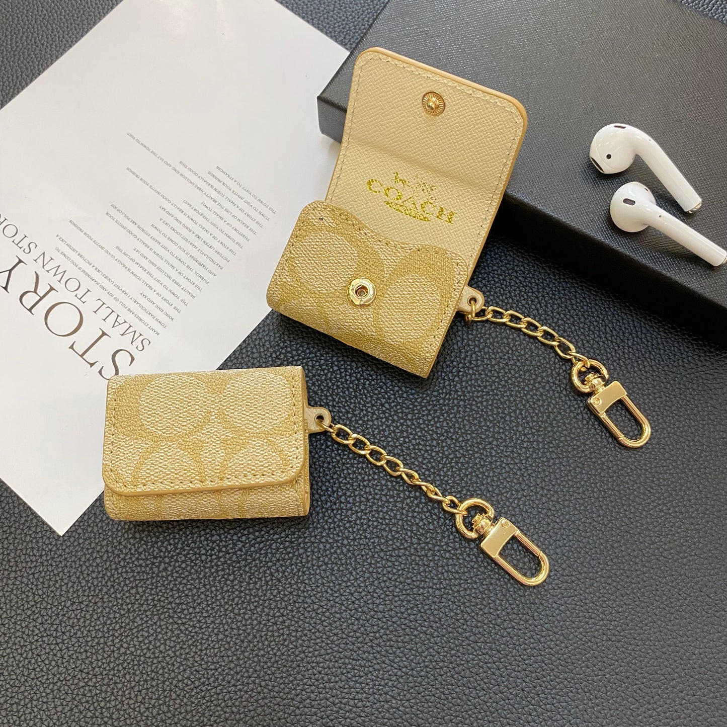 Luxury Classic AirPods Cases Coffee-YH240425