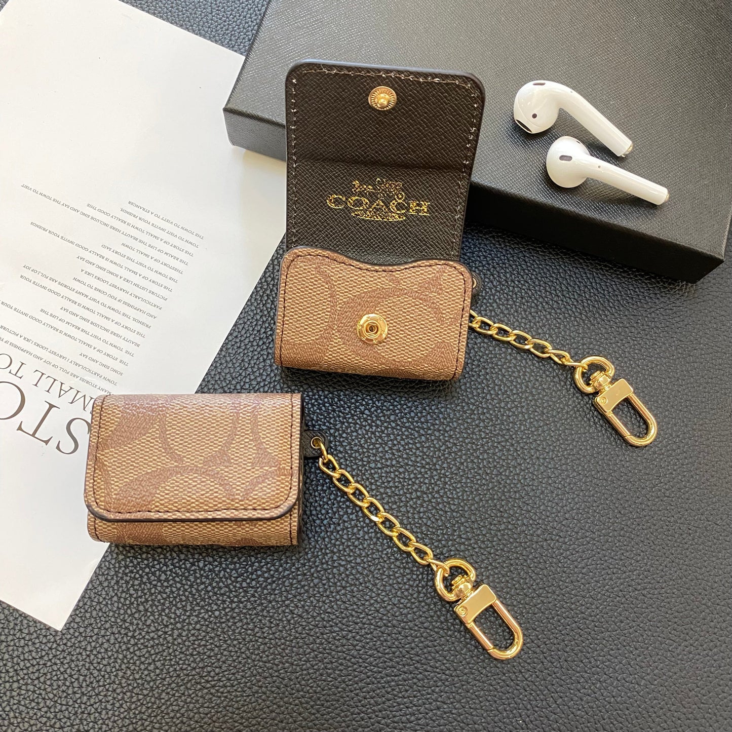Luxury Classic AirPods Cases Light Brown-YH240425