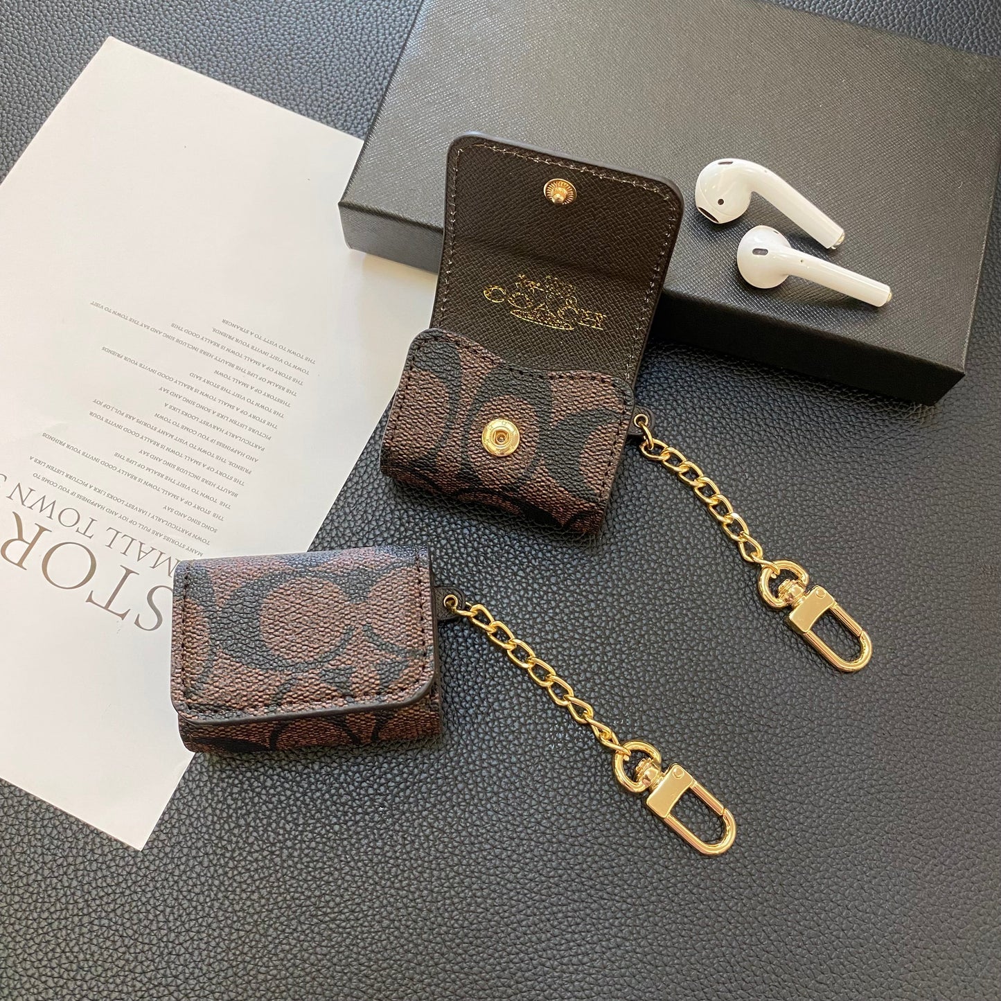 Luxury Classic AirPods Cases Dark brown-YH240425