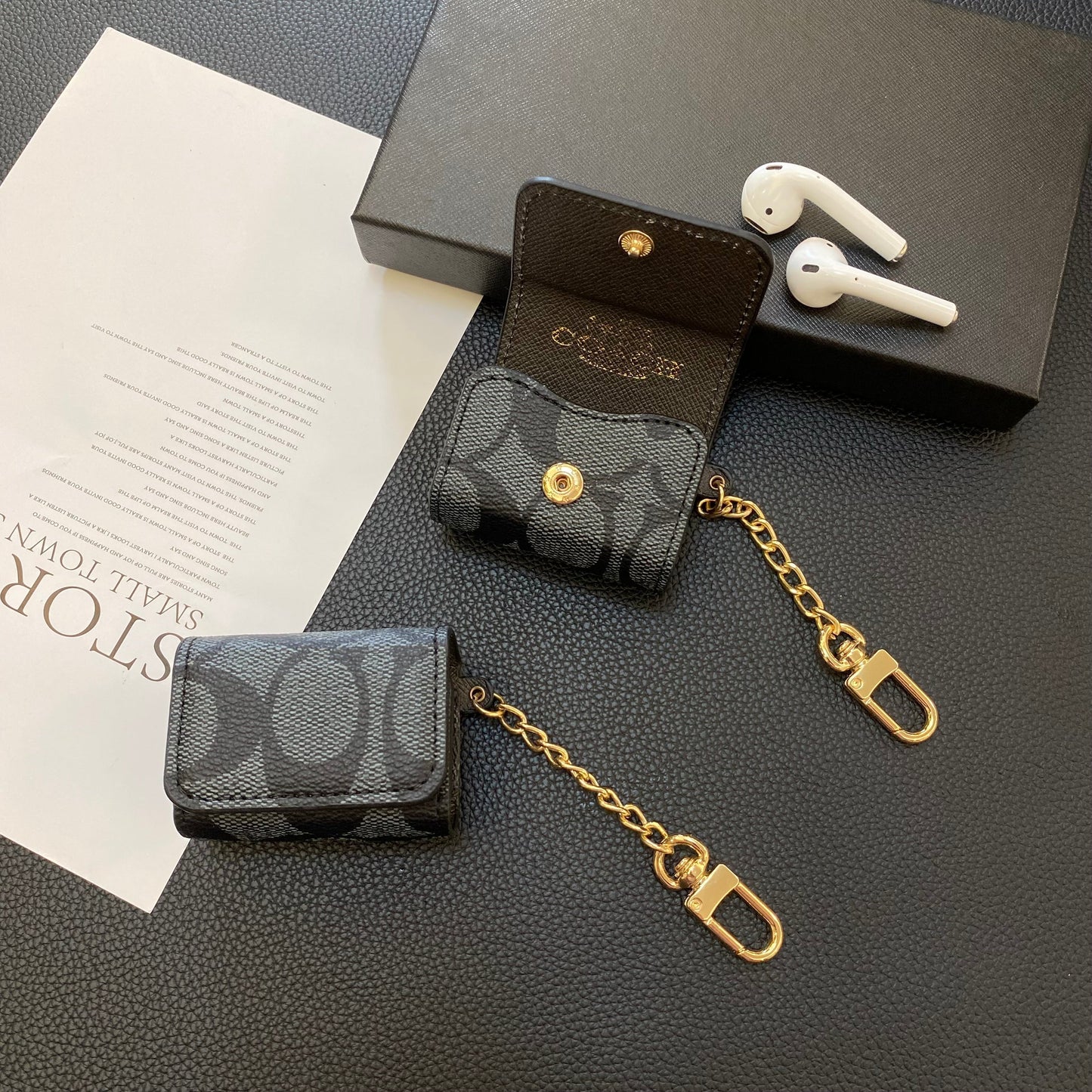 Luxury Classic AirPods Cases Black-YH240425