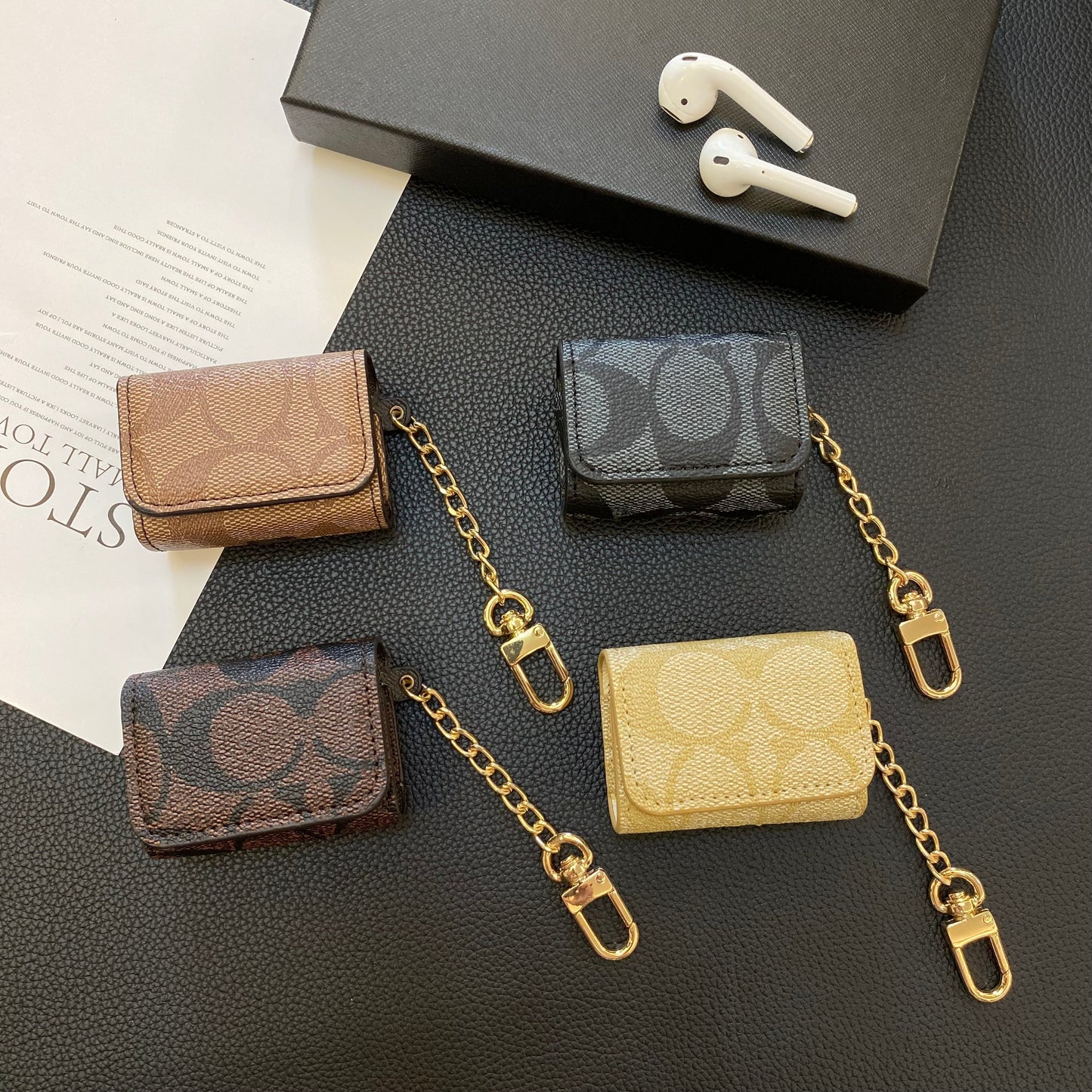 Luxury Classic AirPods Cases Light Brown-YH240425