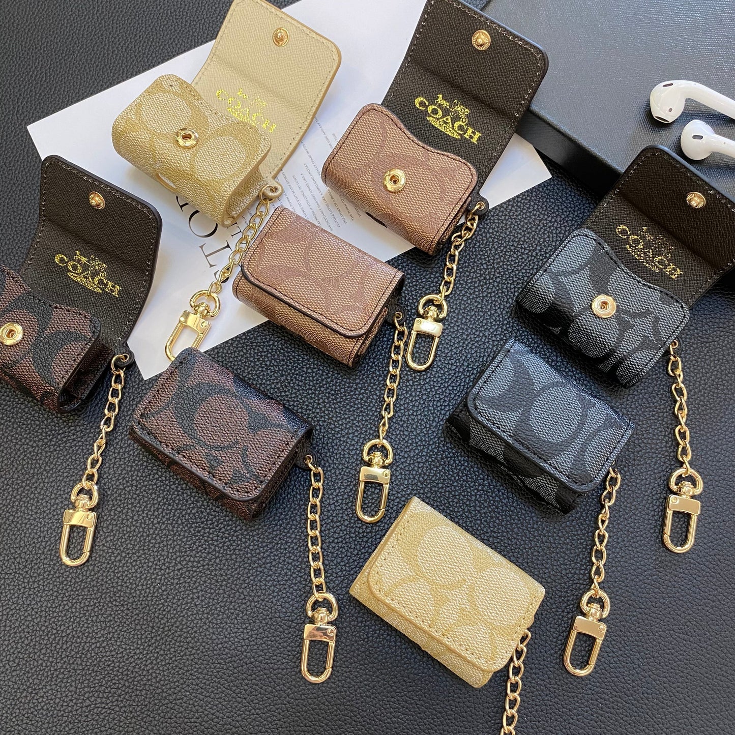 Luxury Classic AirPods Cases Light Brown-YH240425