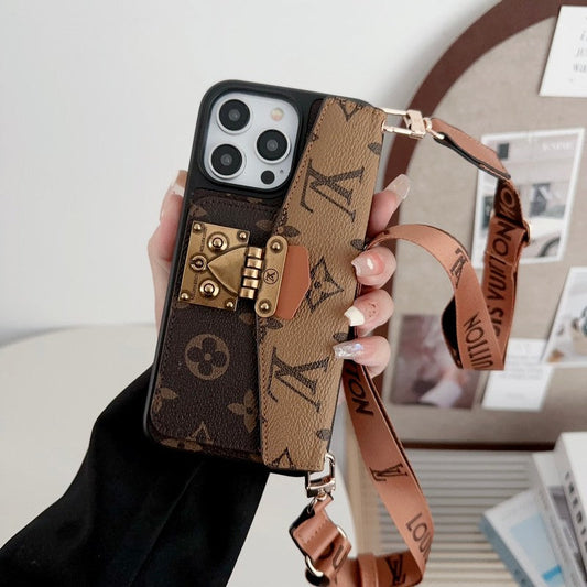 Custodia per iPhone con catena porta carte di lusso