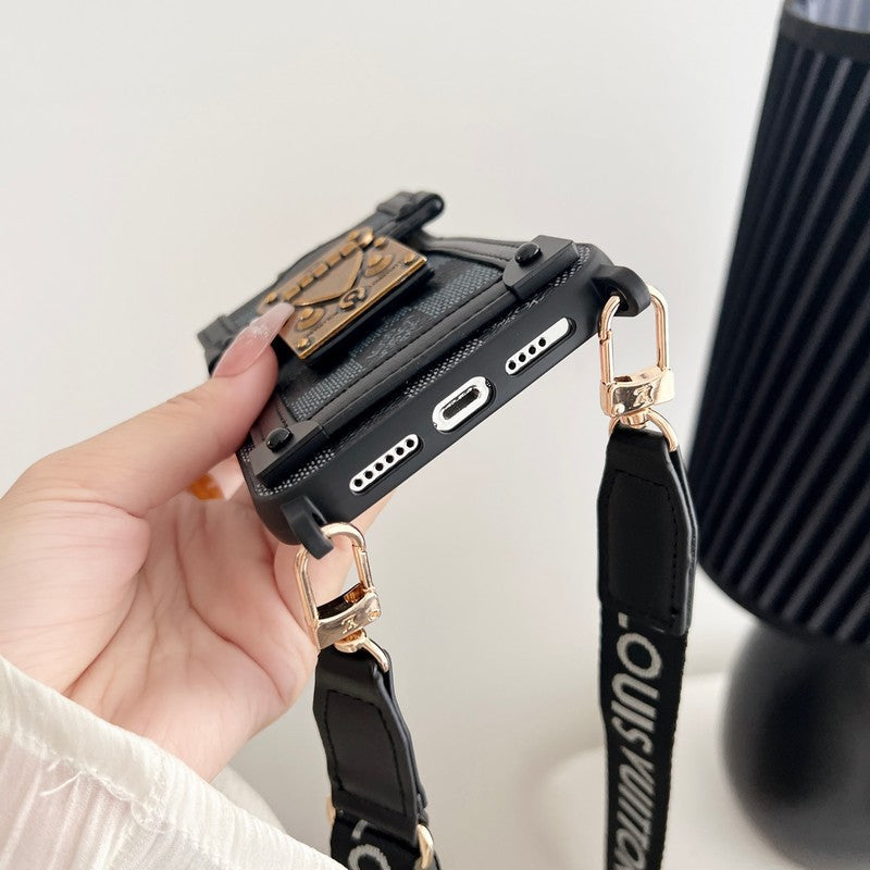 Luksus brunt Crossbody Chain iPhone etui