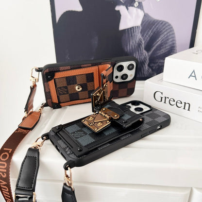 Luksus brunt Crossbody Chain iPhone etui