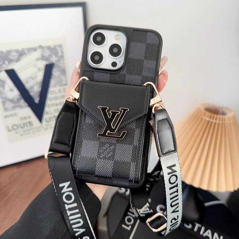 Luksus kort taske Fem farve kæde iPhone etui