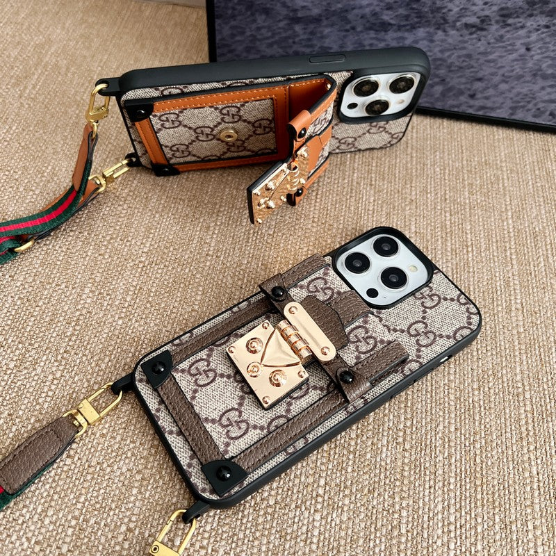 Premium Card Bag Chain Klassisk iPhone-etui