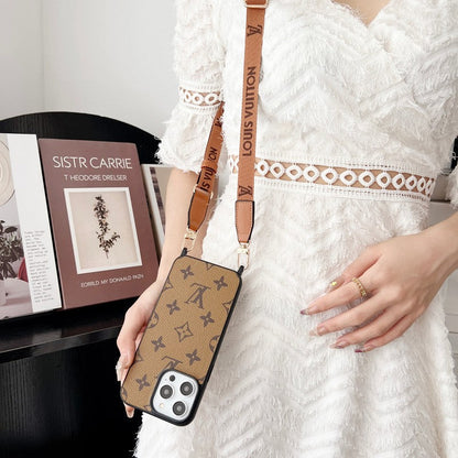 Luksus brunt Crossbody iPhone etui