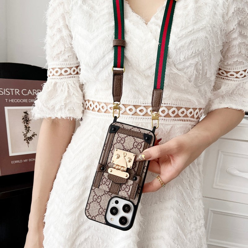 Premium Card Bag Chain Klassisk iPhone-etui