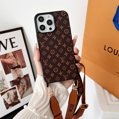 Luksus brunt Crossbody iPhone etui