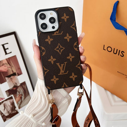 Luksus brunt Crossbody iPhone etui