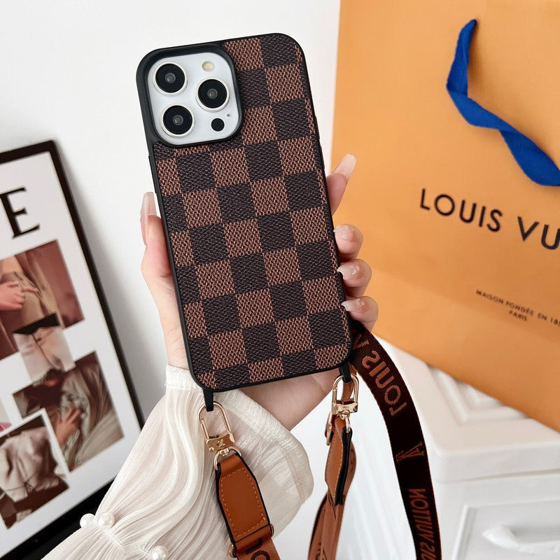 Luksus brunt Crossbody iPhone etui
