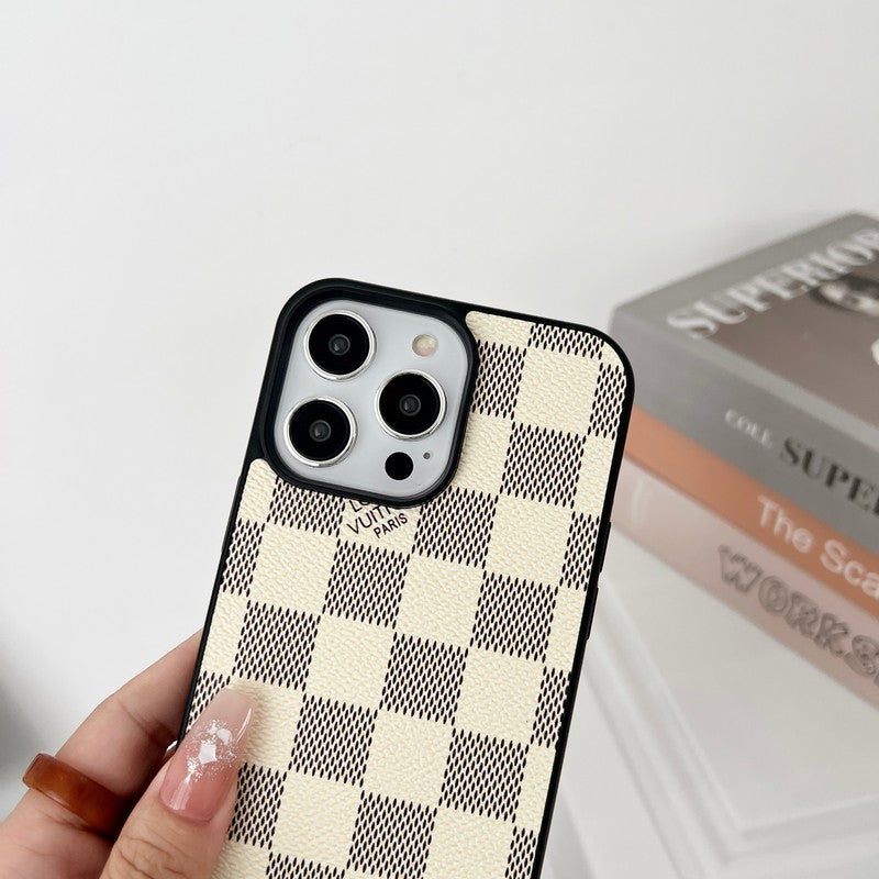 Luksus Sort & Hvid Crossbody iPhone-etui