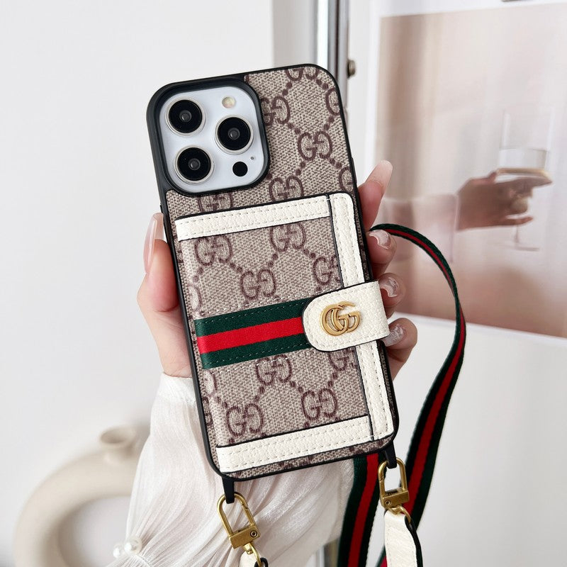 Custodia classica per iPhone con catena per porta carte Premium