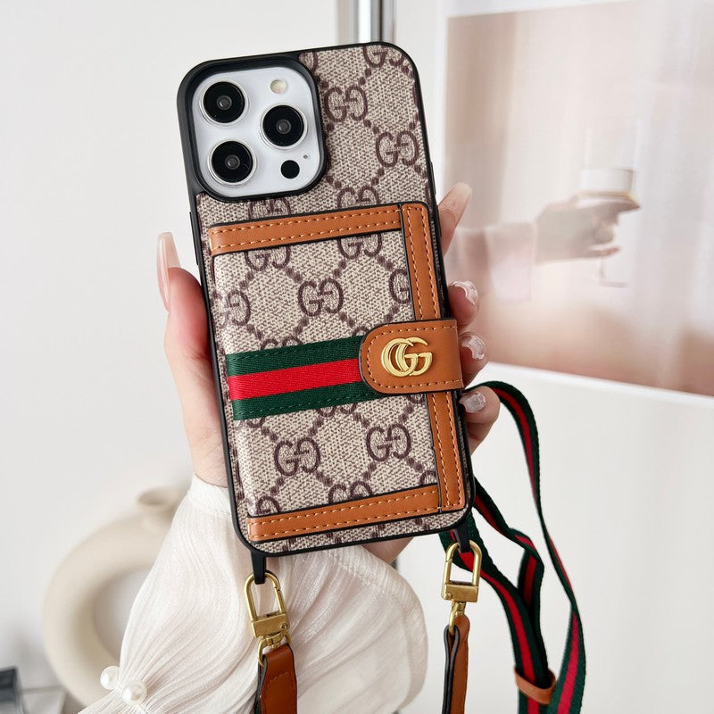 Custodia classica per iPhone con catena per porta carte Premium