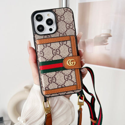 Custodia classica per iPhone con catena per porta carte Premium