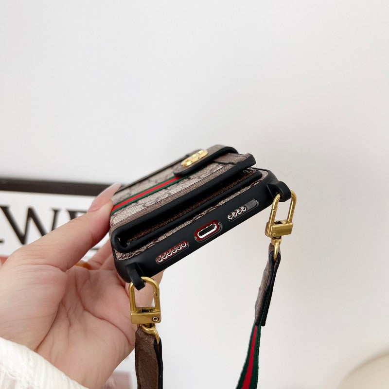 Custodia classica per iPhone con catena per porta carte Premium