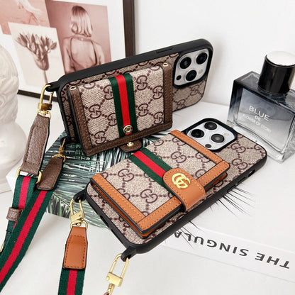 Custodia classica per iPhone con catena per porta carte Premium