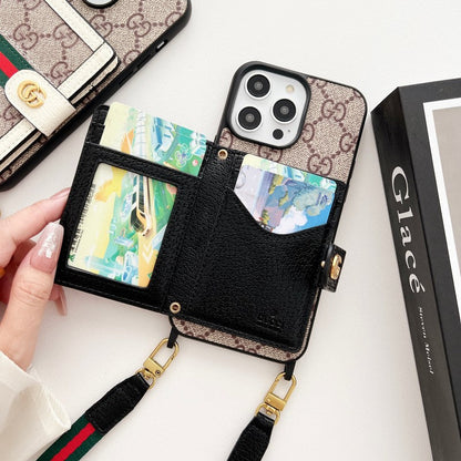 Custodia classica per iPhone con catena per porta carte Premium