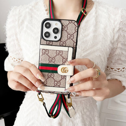 Custodia classica per iPhone con catena per porta carte Premium