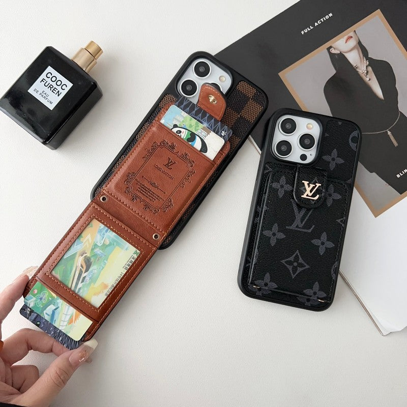 Luksus Sort & Hvid Card Bag iPhone-etui