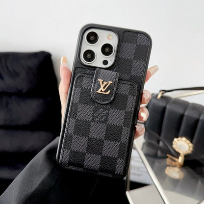Luksus Sort & Hvid Card Bag iPhone-etui
