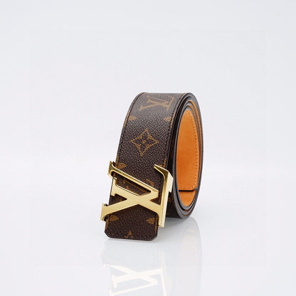 حزام Monogram فاخر بإبزيم ذهبي