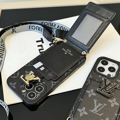 Luksus Card Bag Chain Sort iPhone-etui