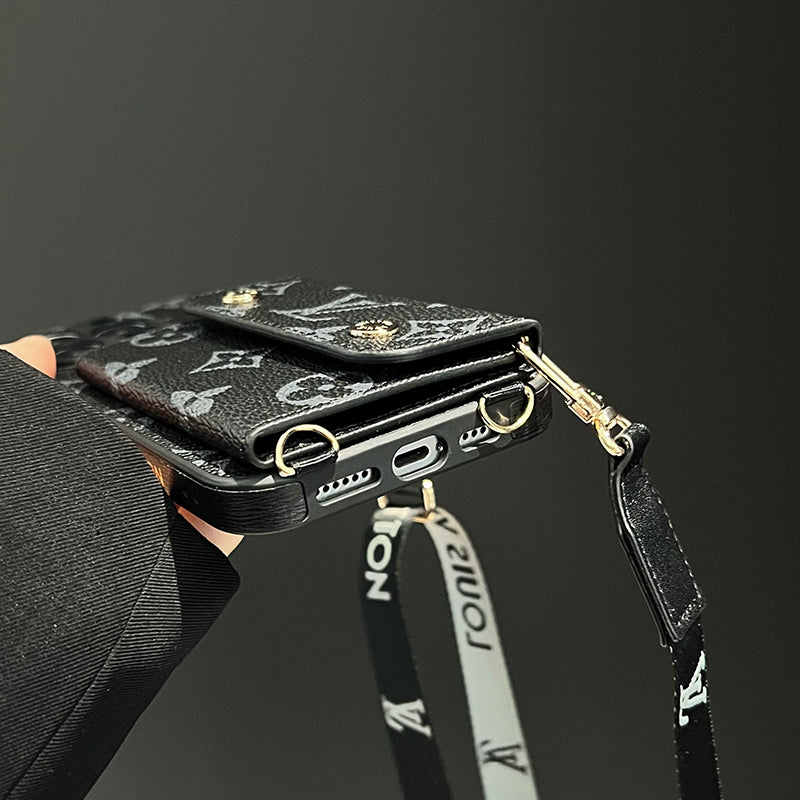 Luksus Card Bag Chain Sort iPhone-etui