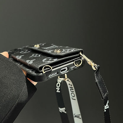 Luksus Card Bag Chain Sort iPhone-etui