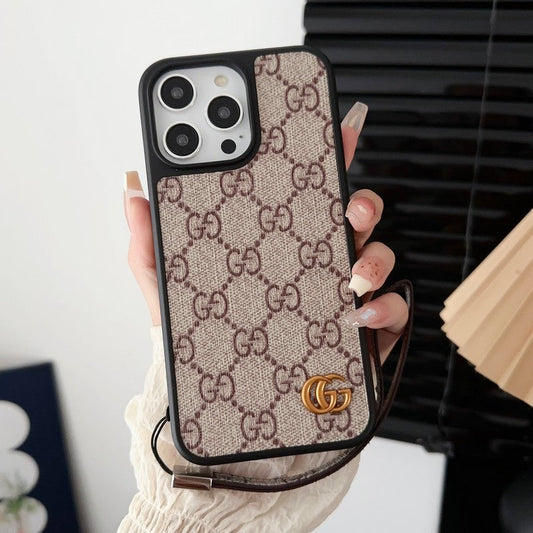 Custodia premium per iPhone con catena a mano