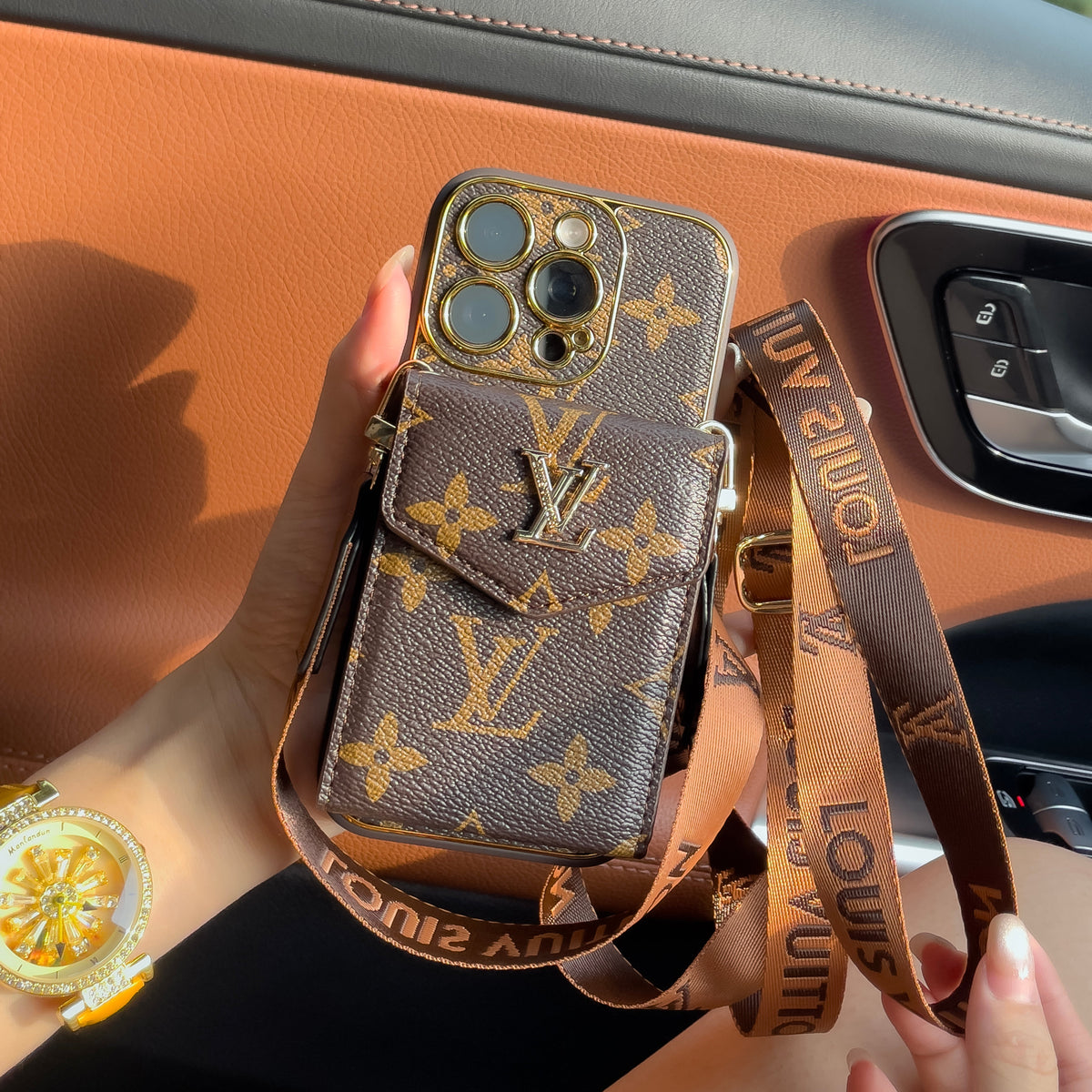Custodia classica per iPhone con porta carte di lusso