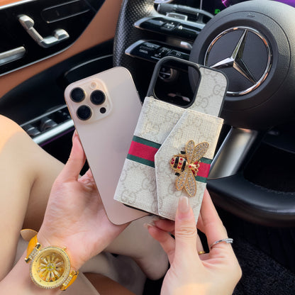 حافظة iPhone متطورة ومتطورة مع حامل بطاقة & حزام كتف