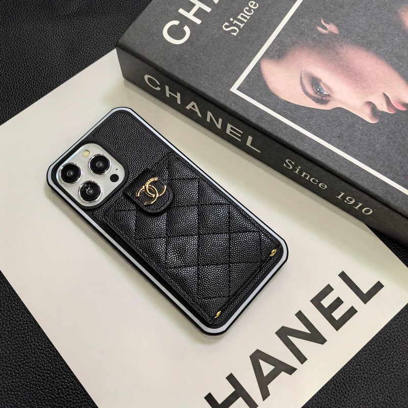 Elegante custodia per iPhone in pelle a tracolla