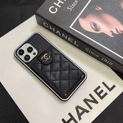 Elegante custodia per iPhone in pelle a tracolla