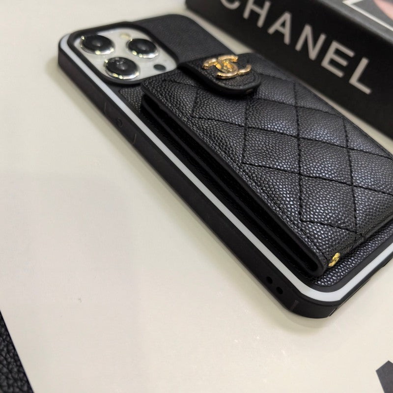 Elegante custodia per iPhone in pelle a tracolla