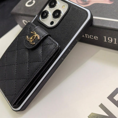 Elegante custodia per iPhone in pelle a tracolla