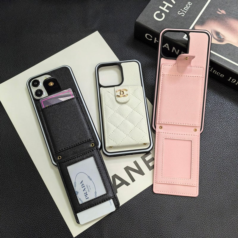 Elegante custodia per iPhone in pelle a tracolla