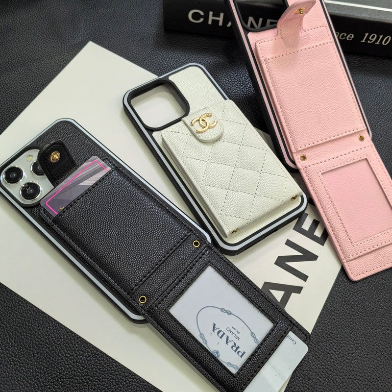 Elegante custodia per iPhone in pelle a tracolla